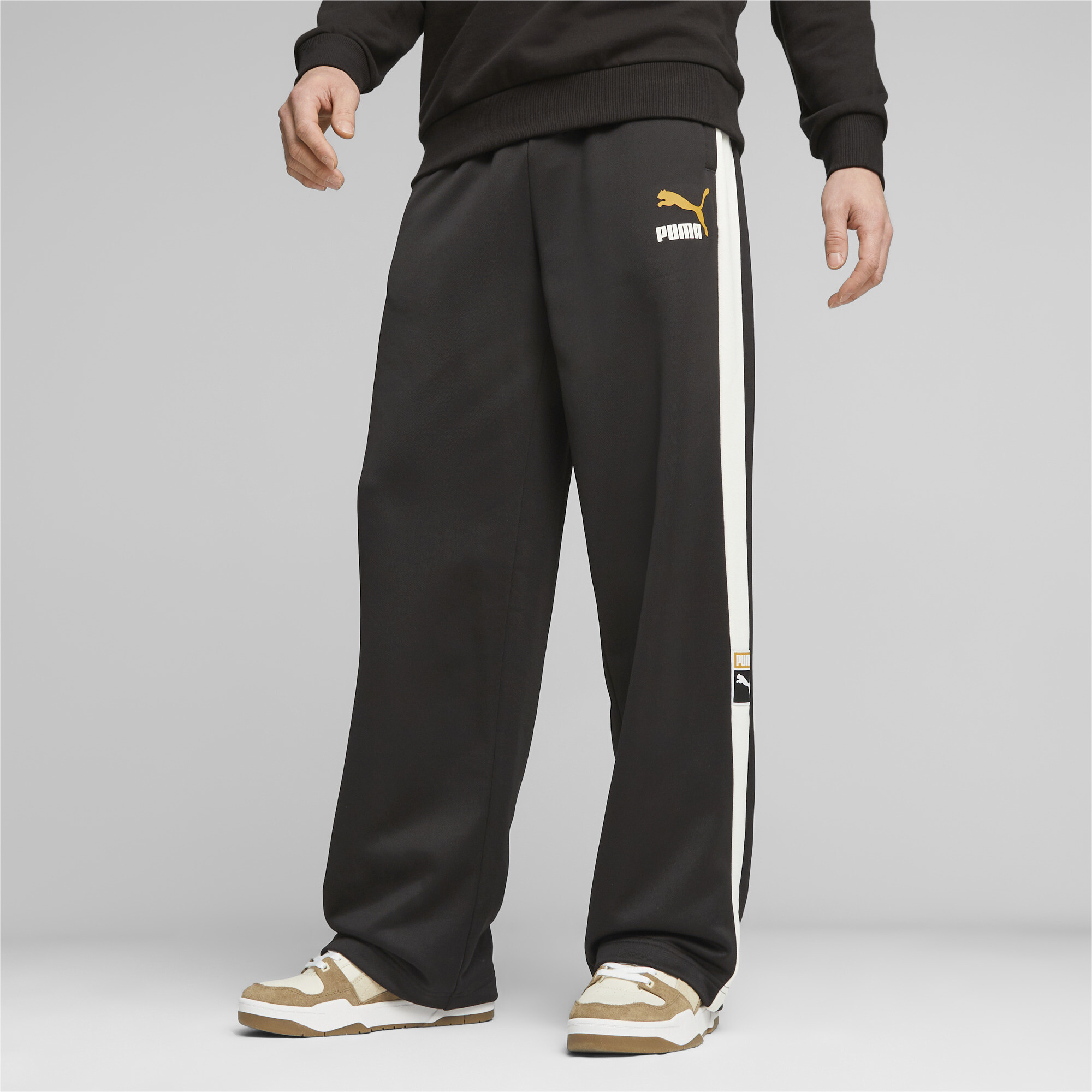 Men's Puma T7's Track Pants, Black, Size L, Clothing