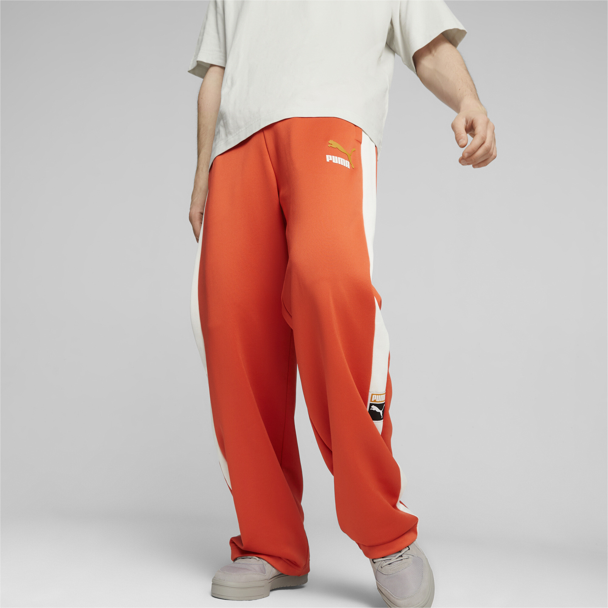 Men's Puma T7's Track Pants, Orange, Size S, Clothing