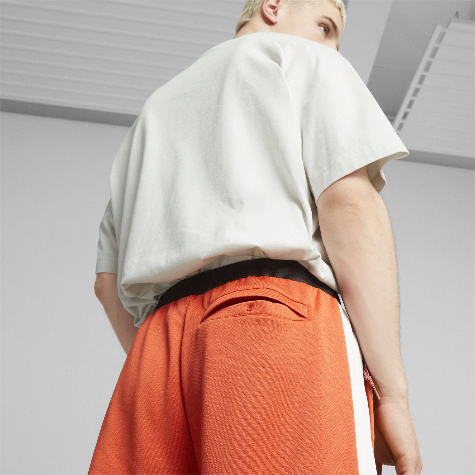 Men's PUMA T7 Track Pants In Orange, Size Large