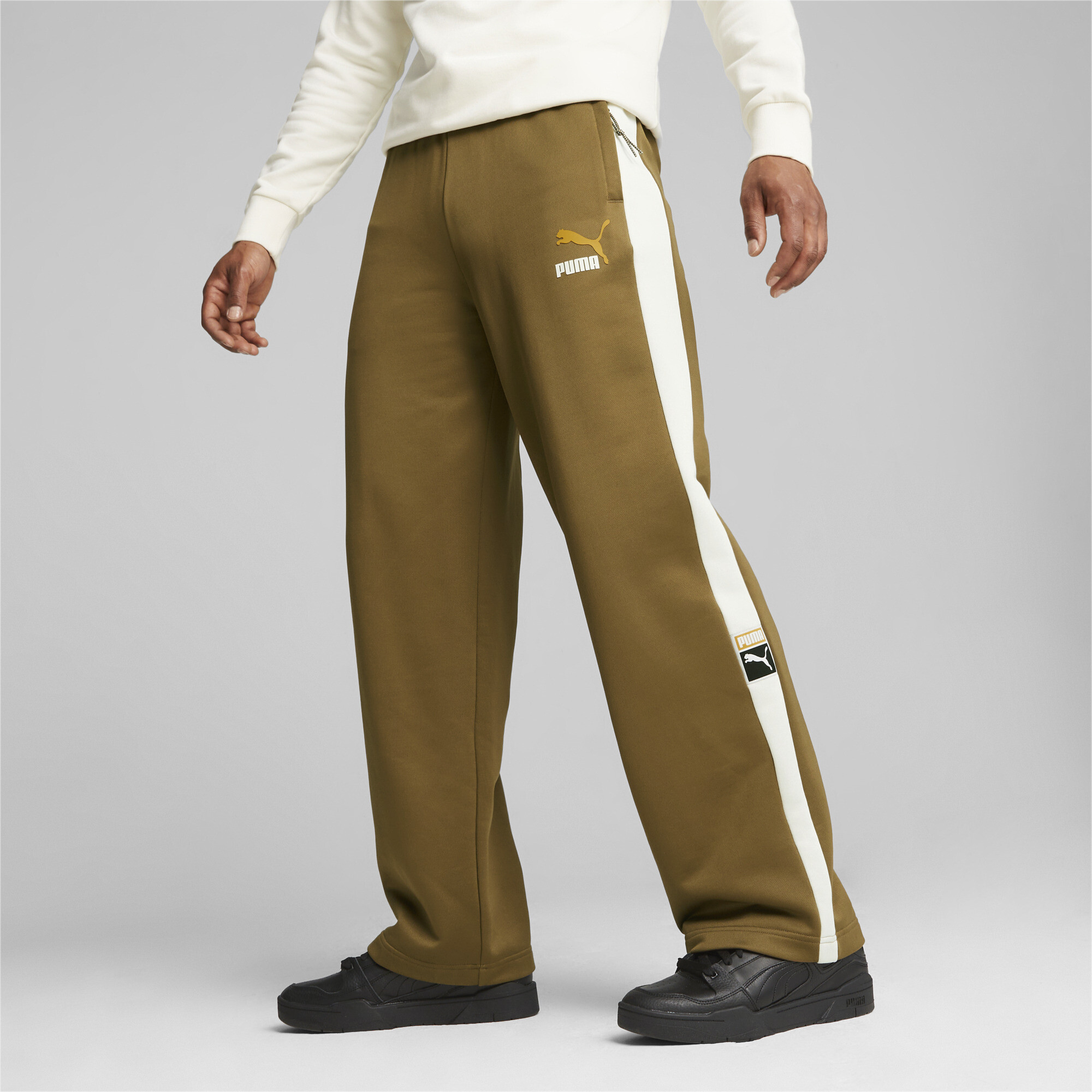 Men's Puma T7's Track Pants, Brown, Size XL, Clothing