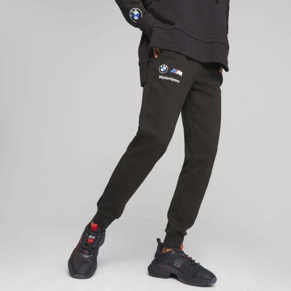 BMW M Motorsport Essentials Women's Fleece Pants, PUMA Black, large-ZAF