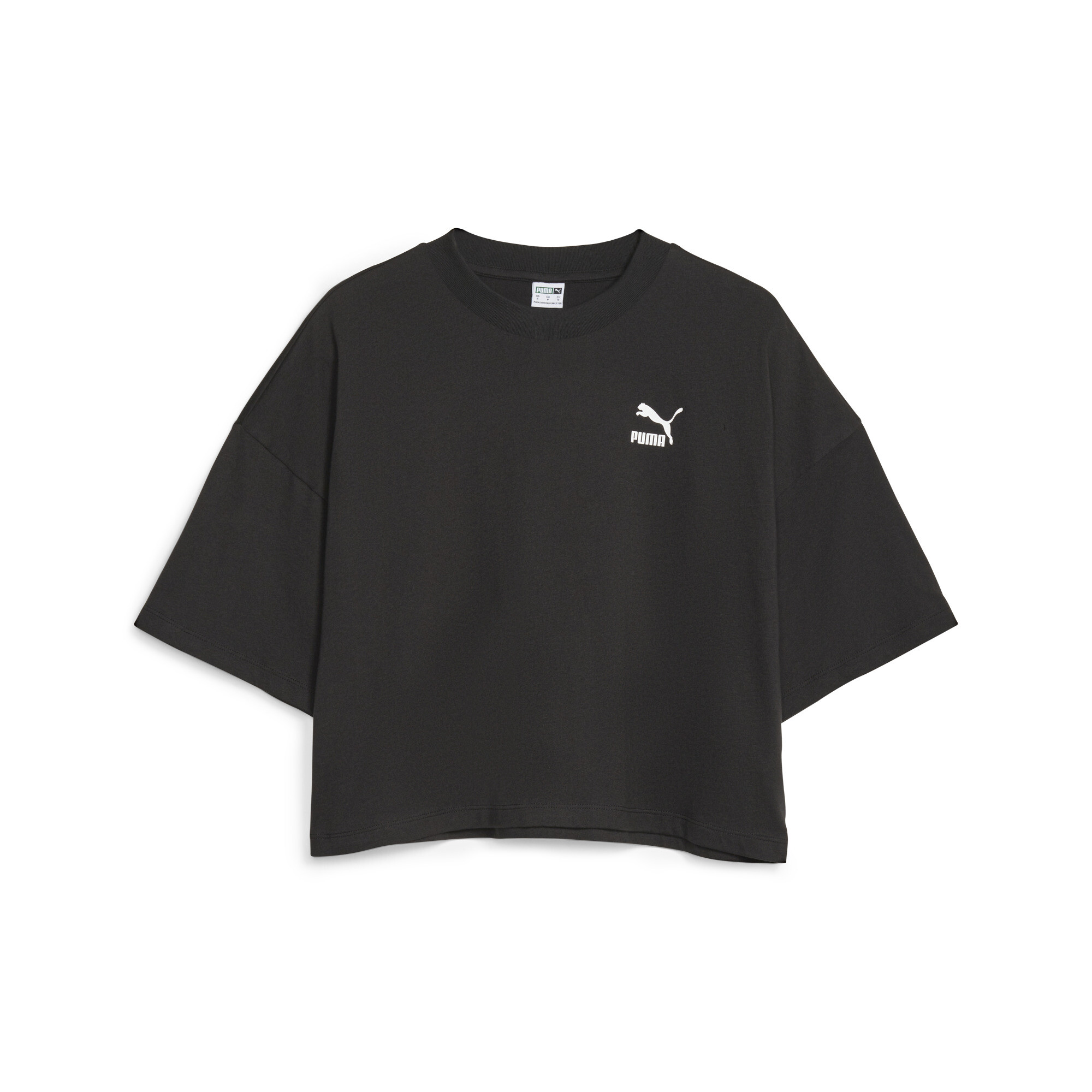 Women's PUMA CLASSICS Oversized T-Shirt In Black, Size XS