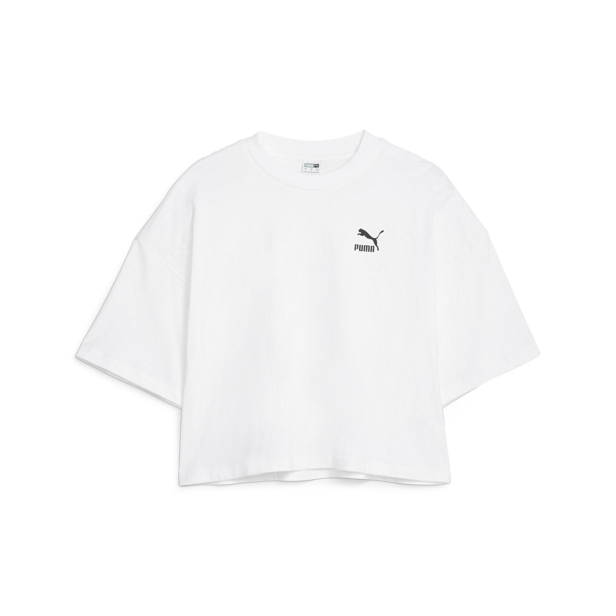 Women's PUMA CLASSICS Oversized T-Shirt In White, Size Medium