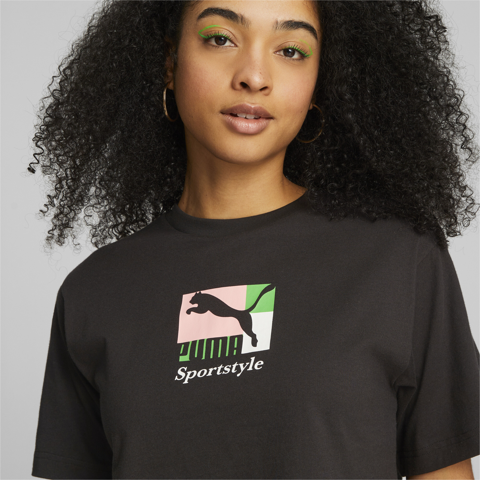 Women's PUMA Classics Brand Love T-Shirt In Black, Size Small