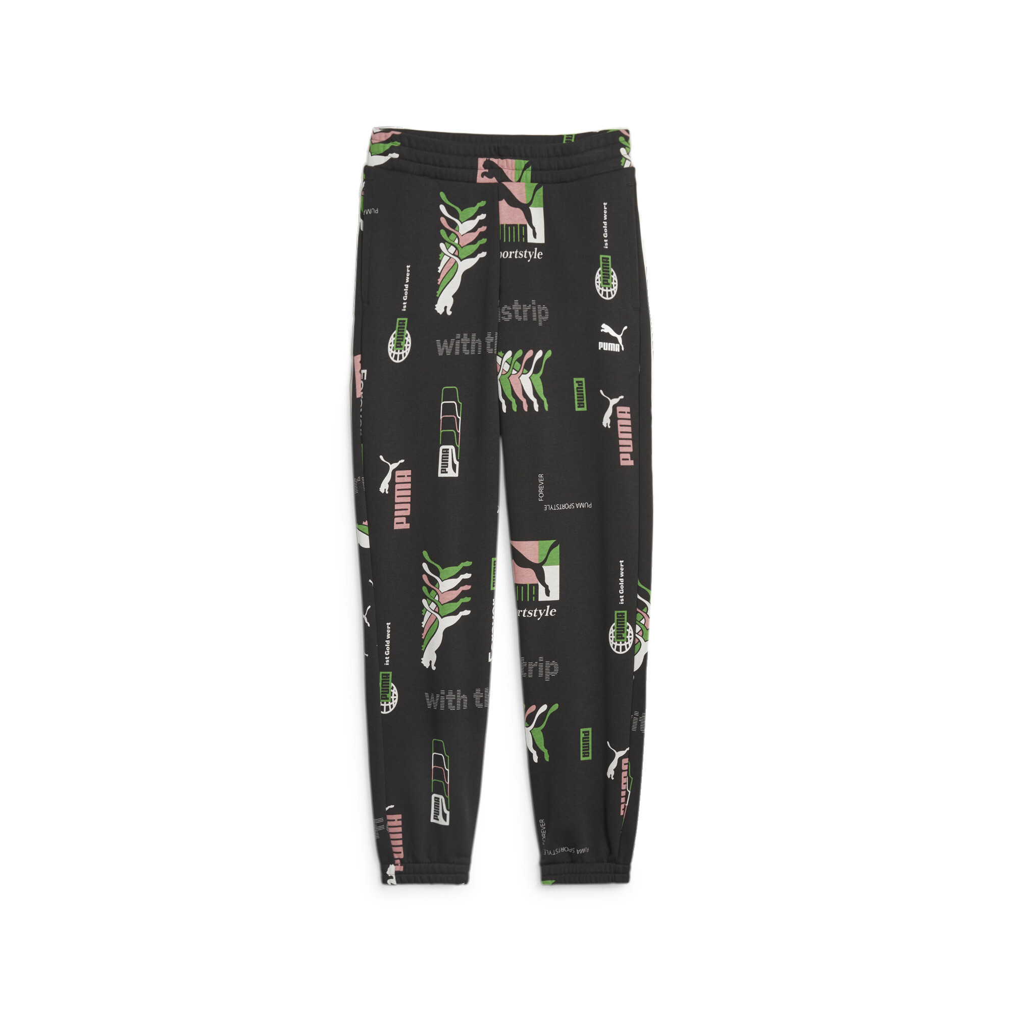 Women's PUMA Classics Printed Sweatpants In Black, Size Small, Cotton