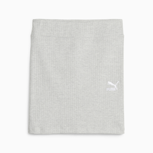 Pollera acanalada para mujer Classics, Light Gray Heather, large-ARG