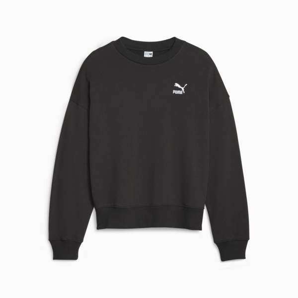 CLASSICS Women's Oversized Sweatshirt, PUMA Black, large-ZAF