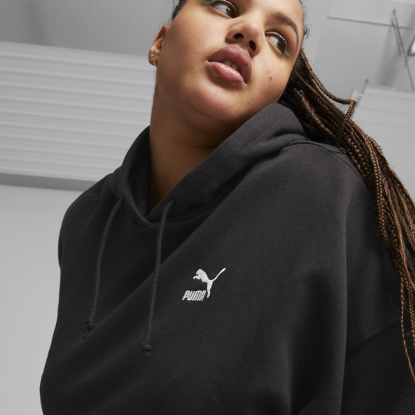 Classics Women's Cropped Hoodie, PUMA Black, large-ZAF