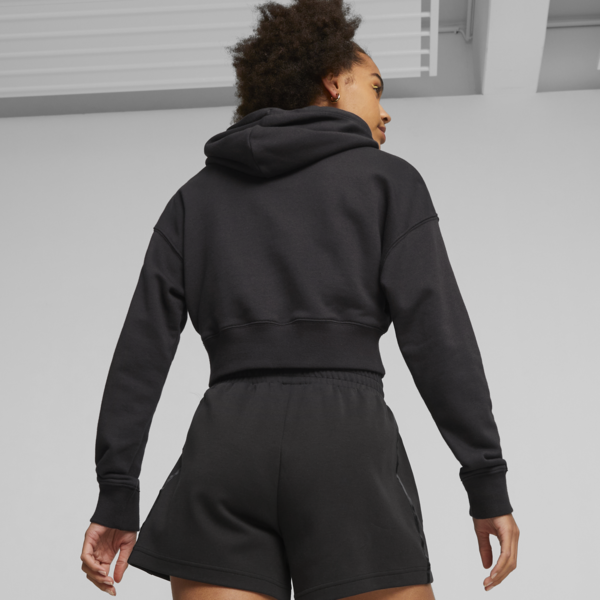 Classics Women's Cropped Hoodie, PUMA Black, large-ZAF