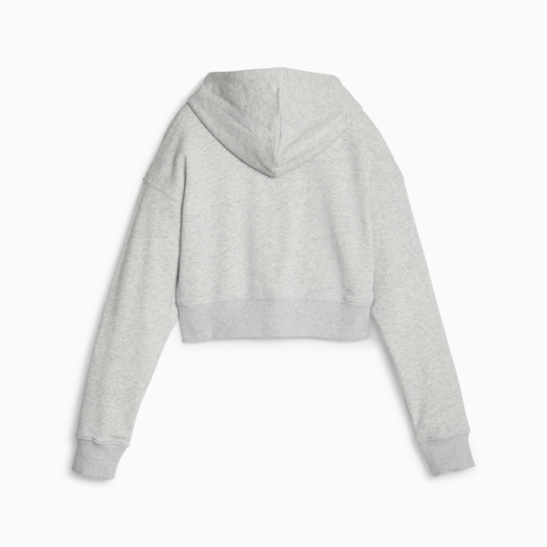 Classics Women's Cropped Hoodie, Light Gray Heather, large-ZAF