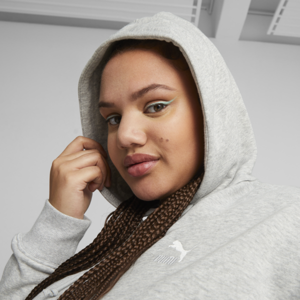 Classics Women's Cropped Hoodie, Light Gray Heather, large-ZAF