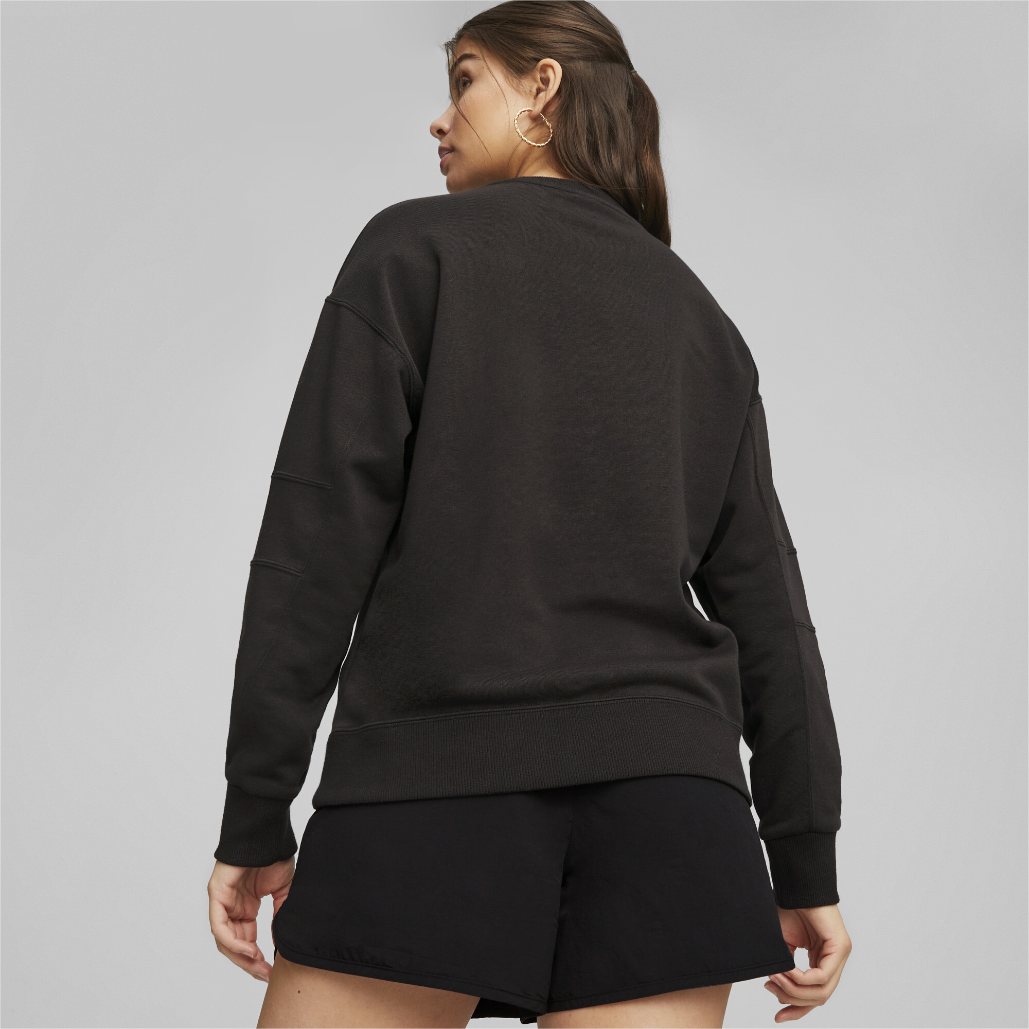 Women's PUMA TEAM Sweatshirt In Black, Size Large