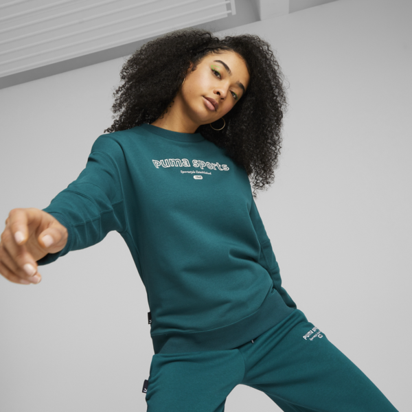 PUMA TEAM Women's Sweatshirt, Malachite, large-ZAF