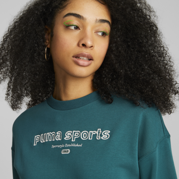 PUMA TEAM Women's Sweatshirt, Malachite, large-ZAF