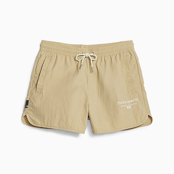 PUMA TEAM Women's Woven Shorts, Sand Dune, large-ZAF