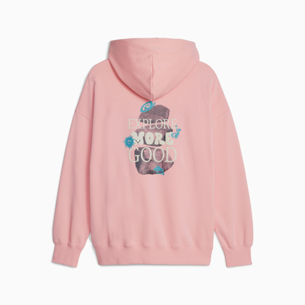 DOWNTOWN Women's Oversized Graphic Hoodie, Peach Smoothie, large-ZAF