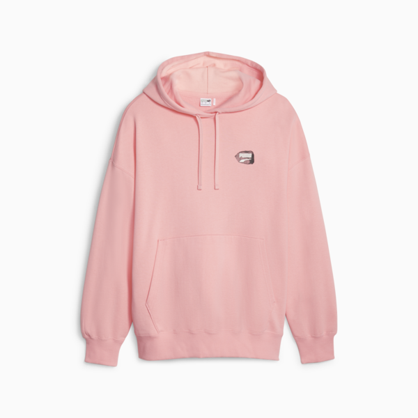 DOWNTOWN Women's Oversized Graphic Hoodie, Peach Smoothie, large-ZAF