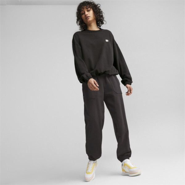 DOWNTOWN Women s Oversized Sweatshirt black PUMA