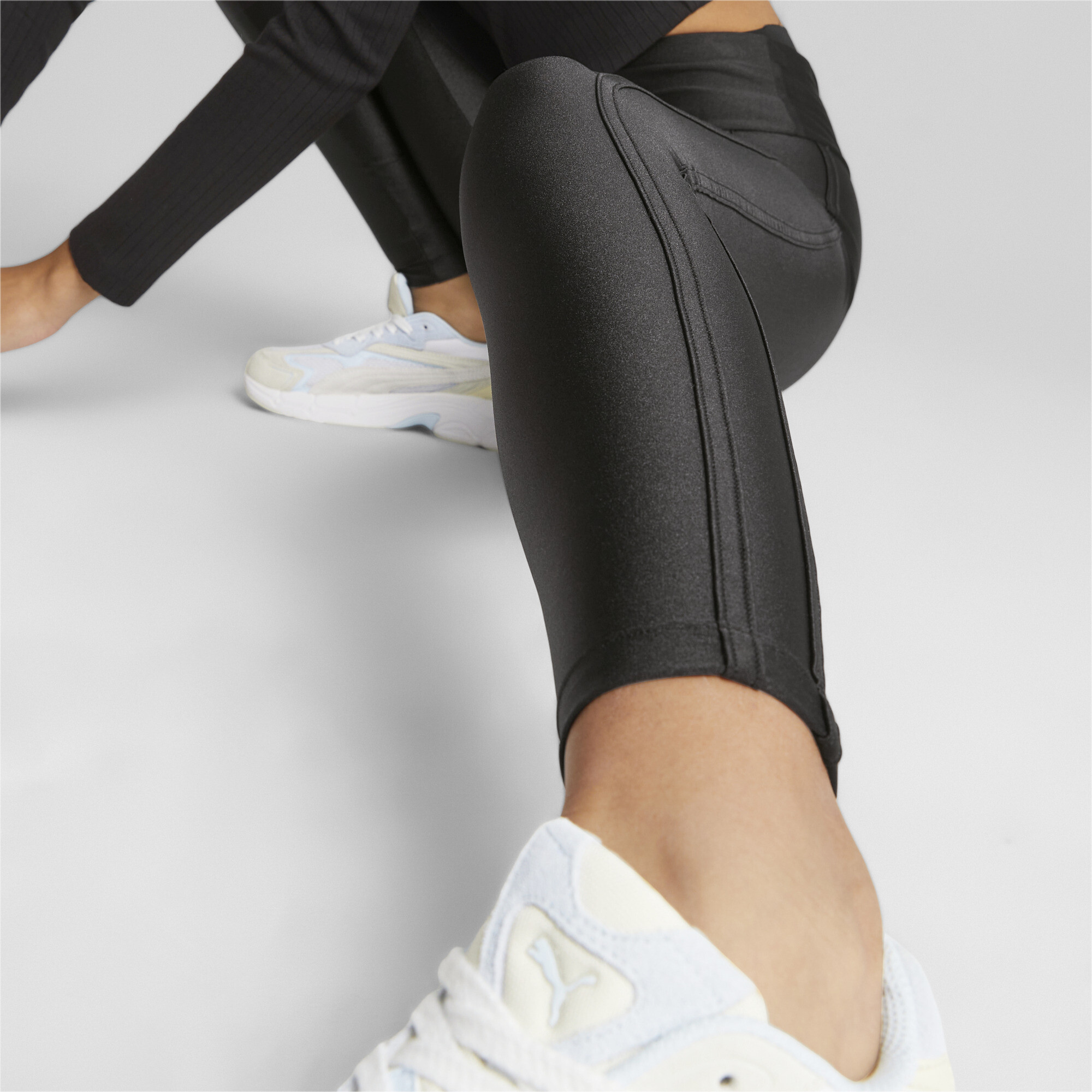 Women's PUMA T7 High Waist Leggings In 10 - Black, Size XL