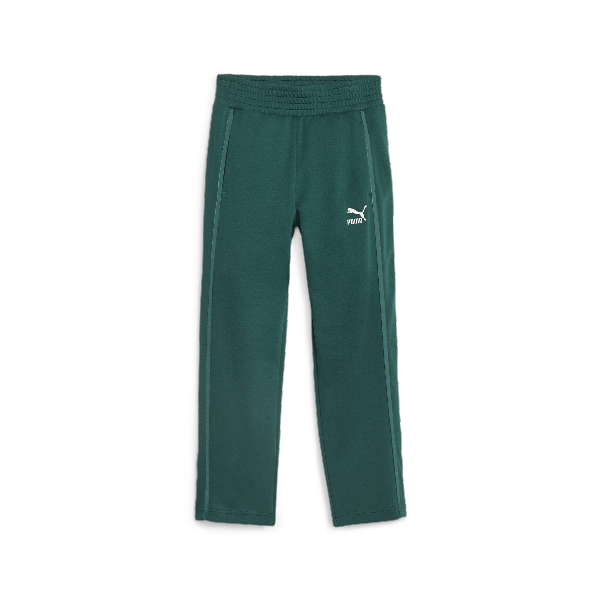 Women's PUMA T7 High Waist Pants In Green, Size Medium, Cotton