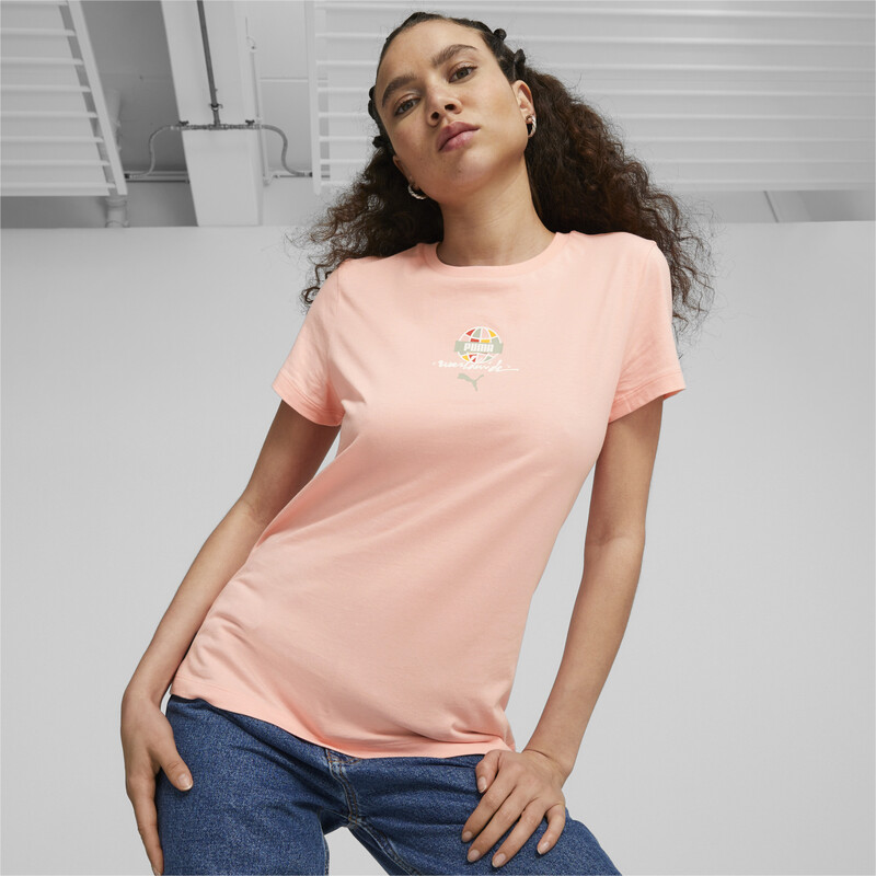 Women s PUMA Sportswear By Worldwide Graphic Tee in Pink size M