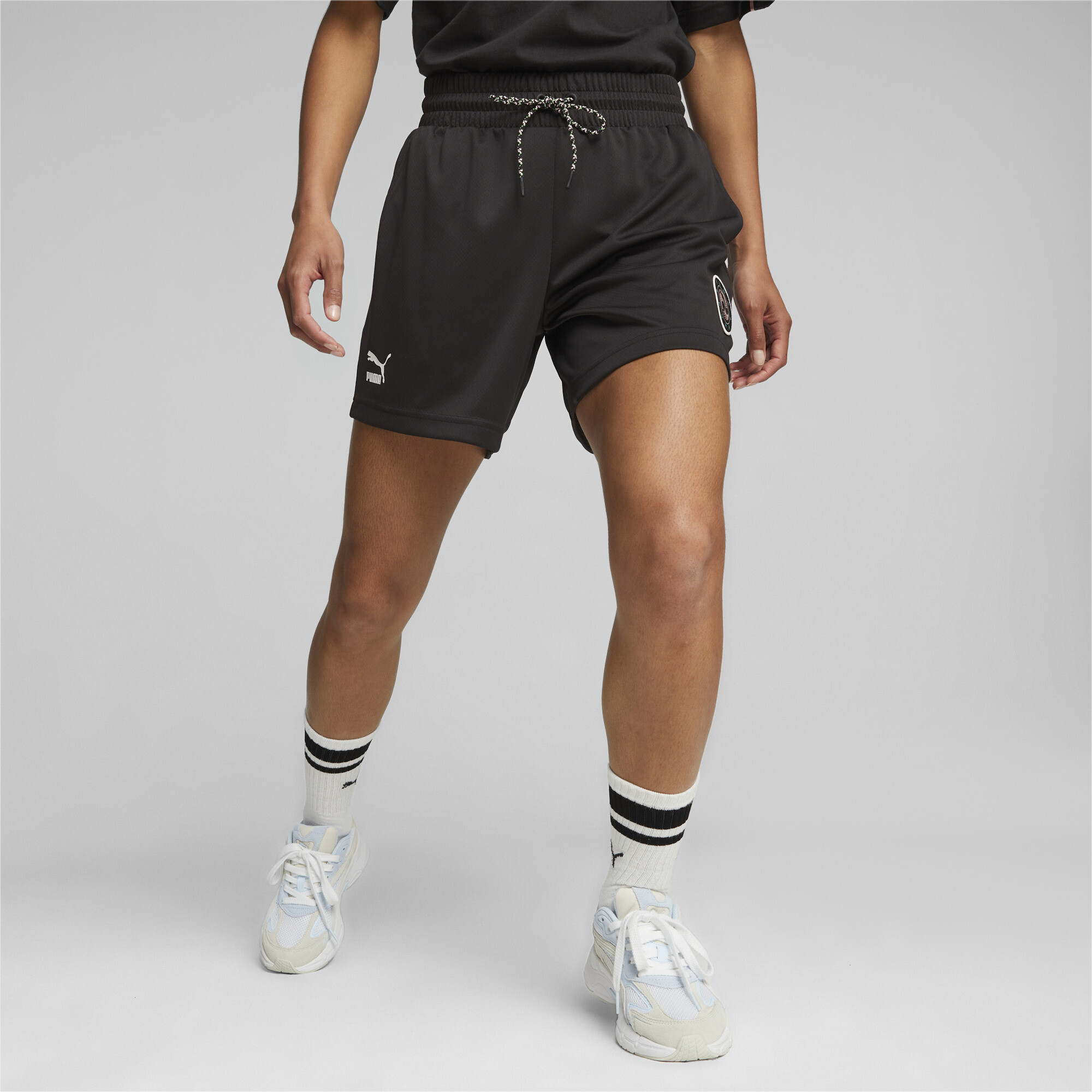 Women's PUMA Dare To Football Shorts In Black, Size 2XL