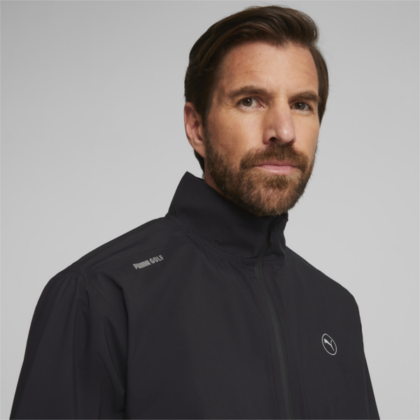 DRYLBL Men's Golf Rain Jacket, PUMA Black-Slate Sky, large-ZAF
