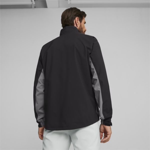 DRYLBL Men's Golf Rain Jacket, PUMA Black-Slate Sky, large-ZAF