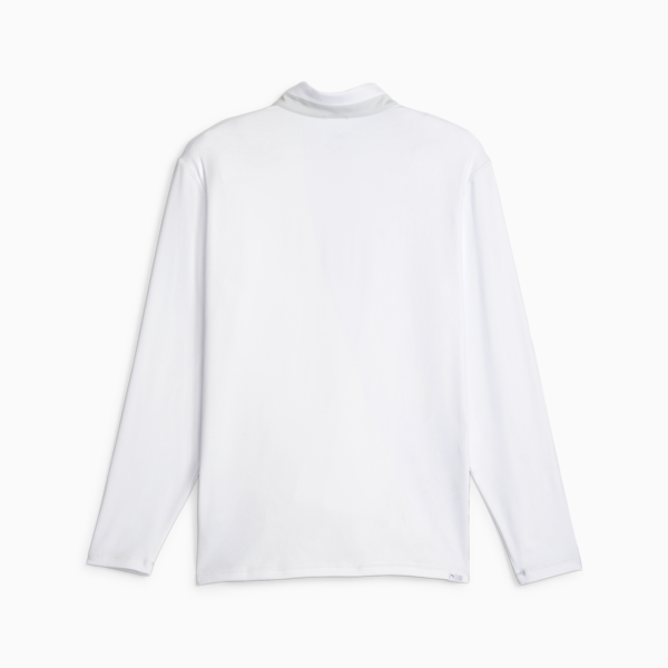 Men's Golf Lightweight Quarter-Zip, White Glow-Ash Gray, large-ZAF