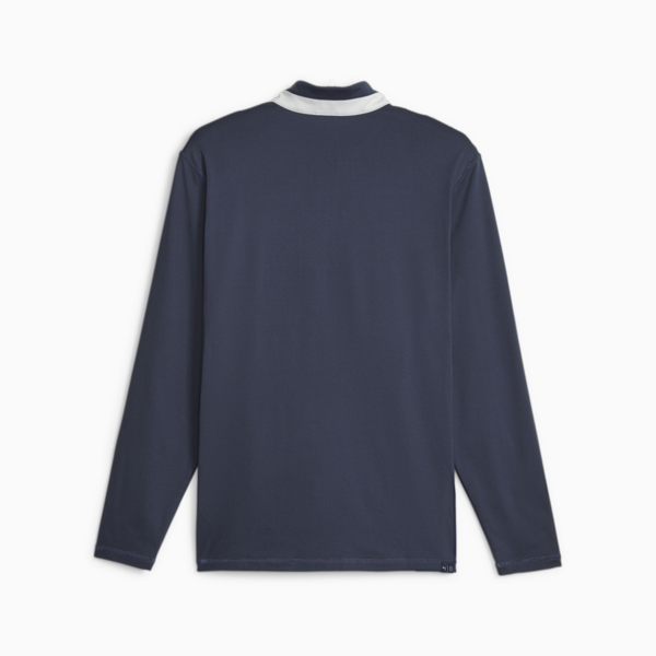 Men's Golf Lightweight Quarter-Zip, Navy Blazer-Ash Gray, large-ZAF