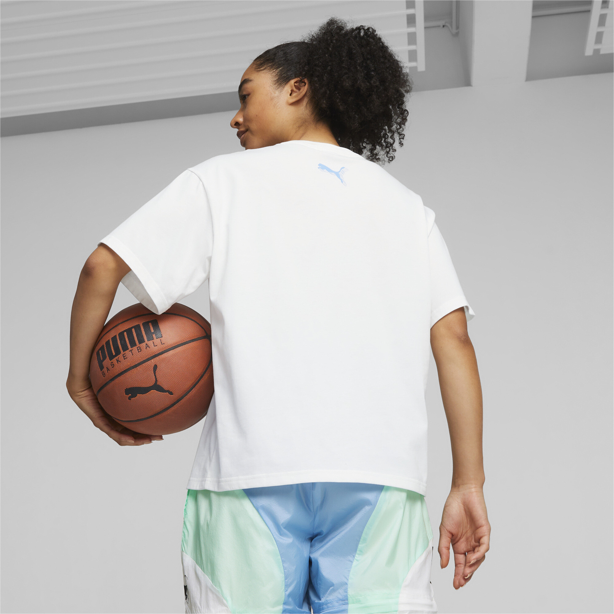 Women's Puma STEWIE X WATER's Basketball T-Shirt, White, Size L, Clothing