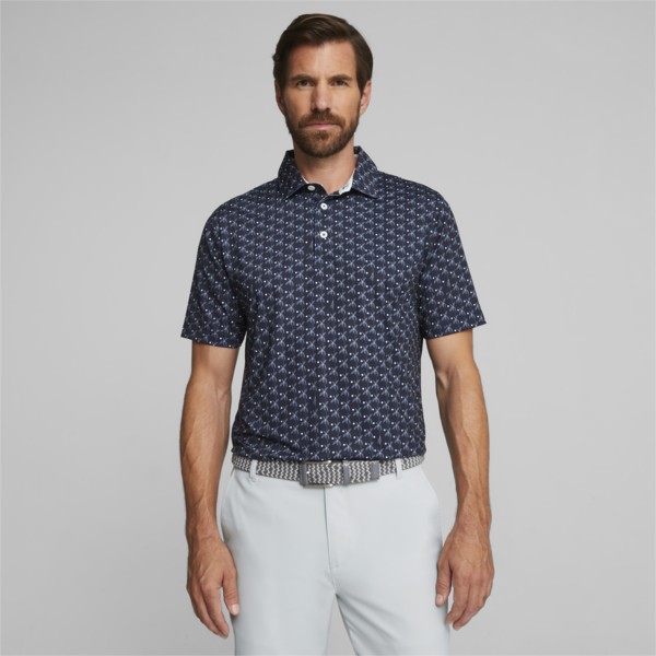 MATTR Palms Men's Golf Polo, Navy Blazer-White Glow, large-ZAF