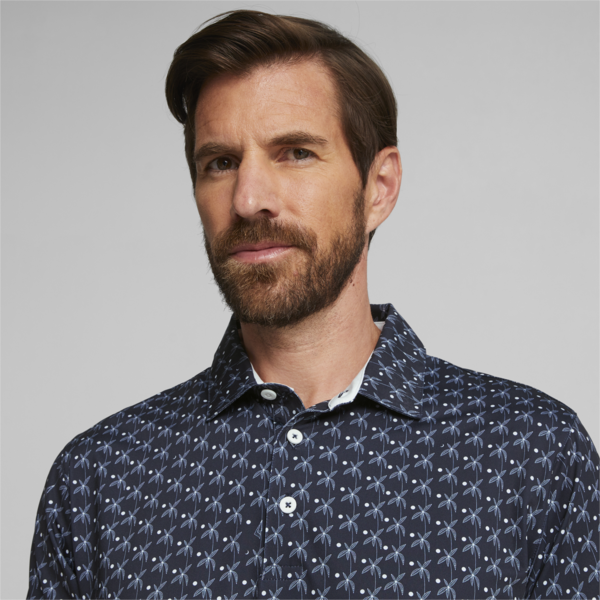 MATTR Palms Men's Golf Polo, Navy Blazer-White Glow, large-ZAF