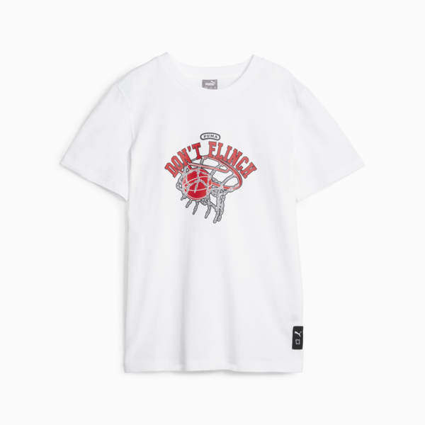 Basketball Graphic Youth Tee, PUMA White, large-ZAF