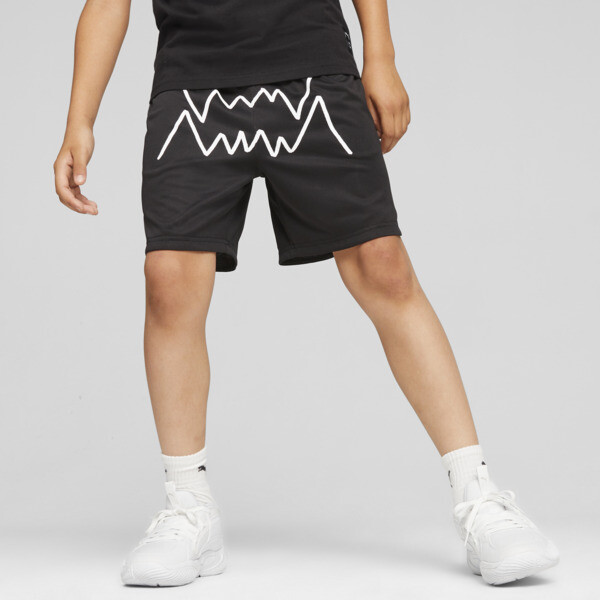 Basketball Jaws Youth Shorts, PUMA Black, large-ZAF