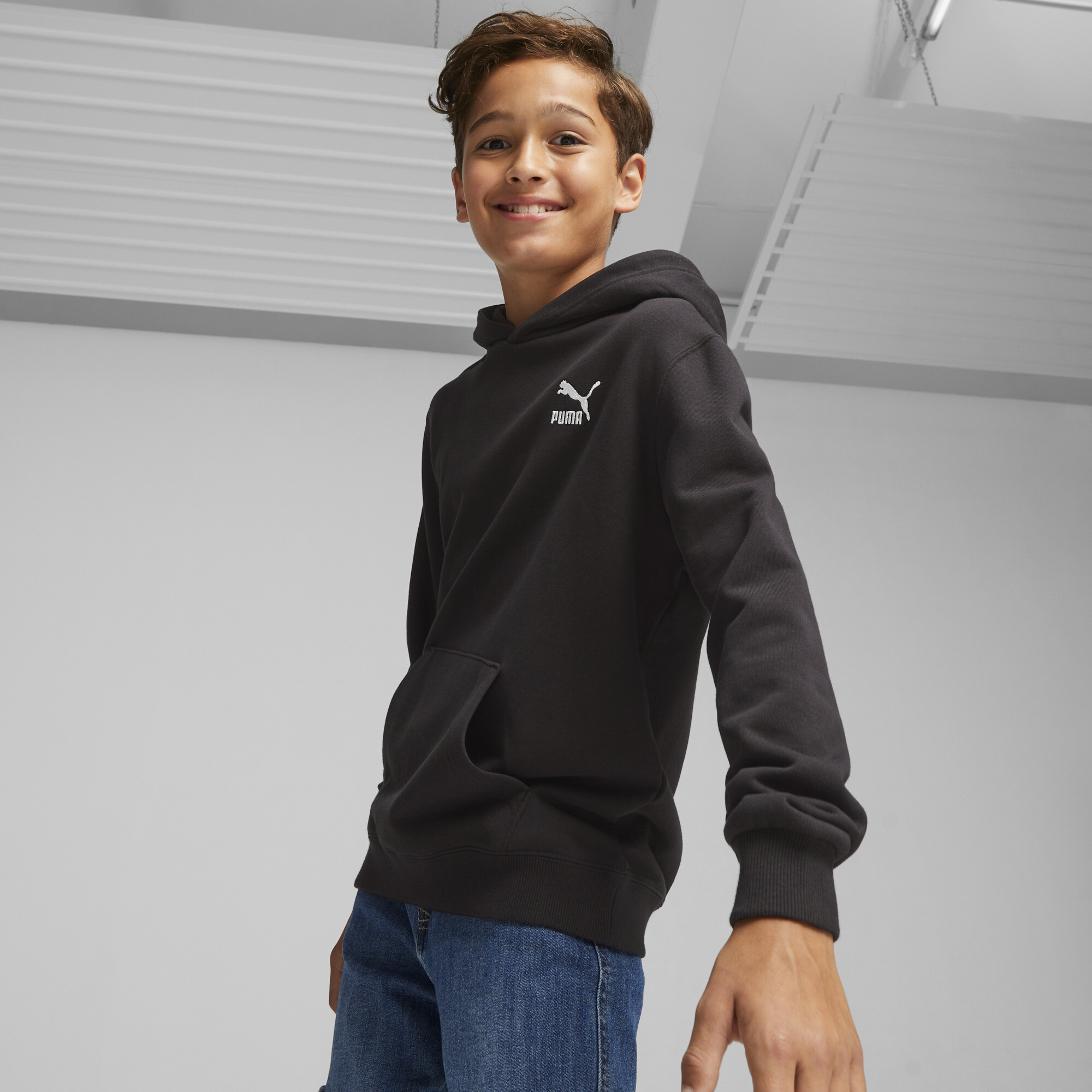 Puma Better Classics Hoodie Teenager Für Herren Für Damen Für Kinder | Mit Plain | Black | Größe: 7-8Y