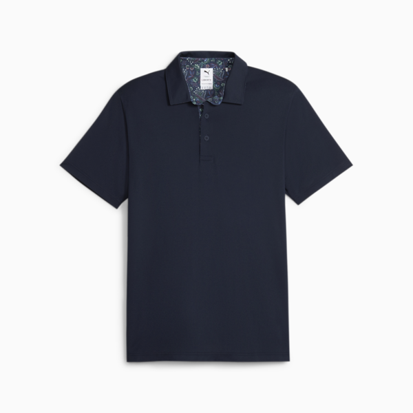 PUMA x LIBERTY Solid Men's Golf Polo, Navy Blazer-Green Fog, large-ZAF