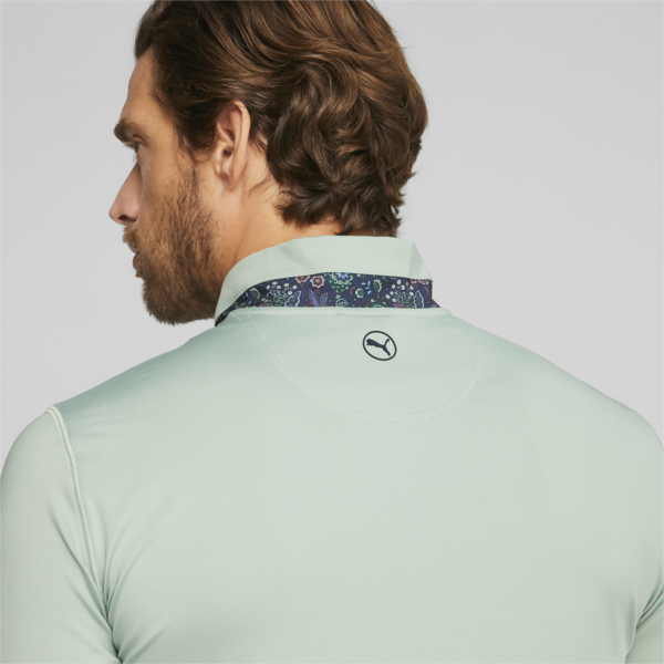 PUMA x LIBERTY Men's Golf Quarter-zip, Green Fog-Navy Blazer, large-ZAF