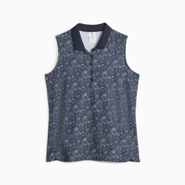 PUMA x LIBERTY Women's Sleeveless Golf Polo, Navy Blazer, large-ZAF