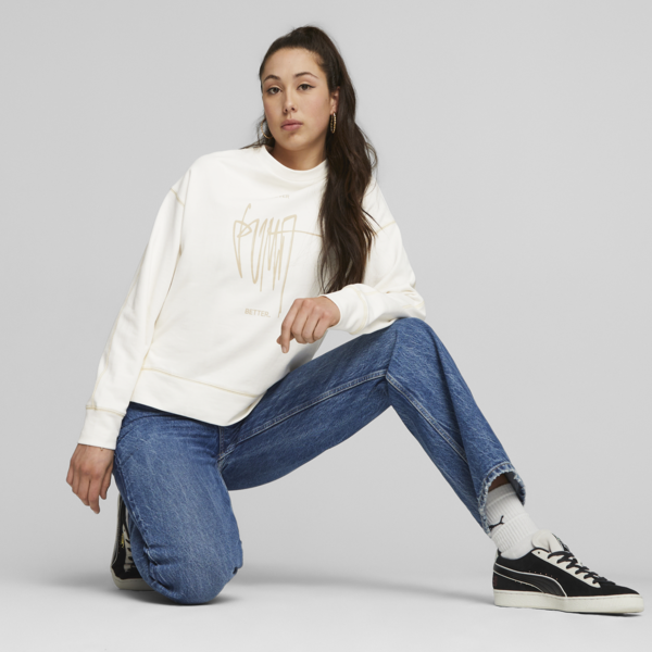 Classics Women's Sweatshirt, Warm White, large-ZAF