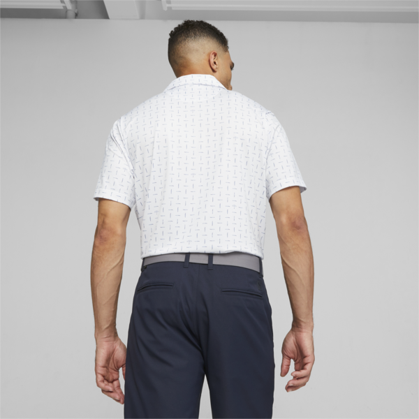 PUMA x ARNOLD PALMER Dash Men's Golf Polo, White Glow-Navy Blazer, large-ZAF