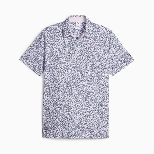 PUMA x ARNOLD PALMER Mixer Men's Golf Polo, White Glow-Pale Pink, large-ZAF