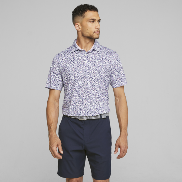 PUMA x ARNOLD PALMER Mixer Men's Golf Polo, White Glow-Pale Pink, large-ZAF