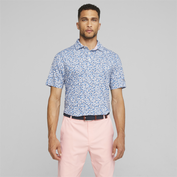 PUMA x ARNOLD PALMER Mixer Men's Golf Polo, White Glow-Ash Gray, large-ZAF