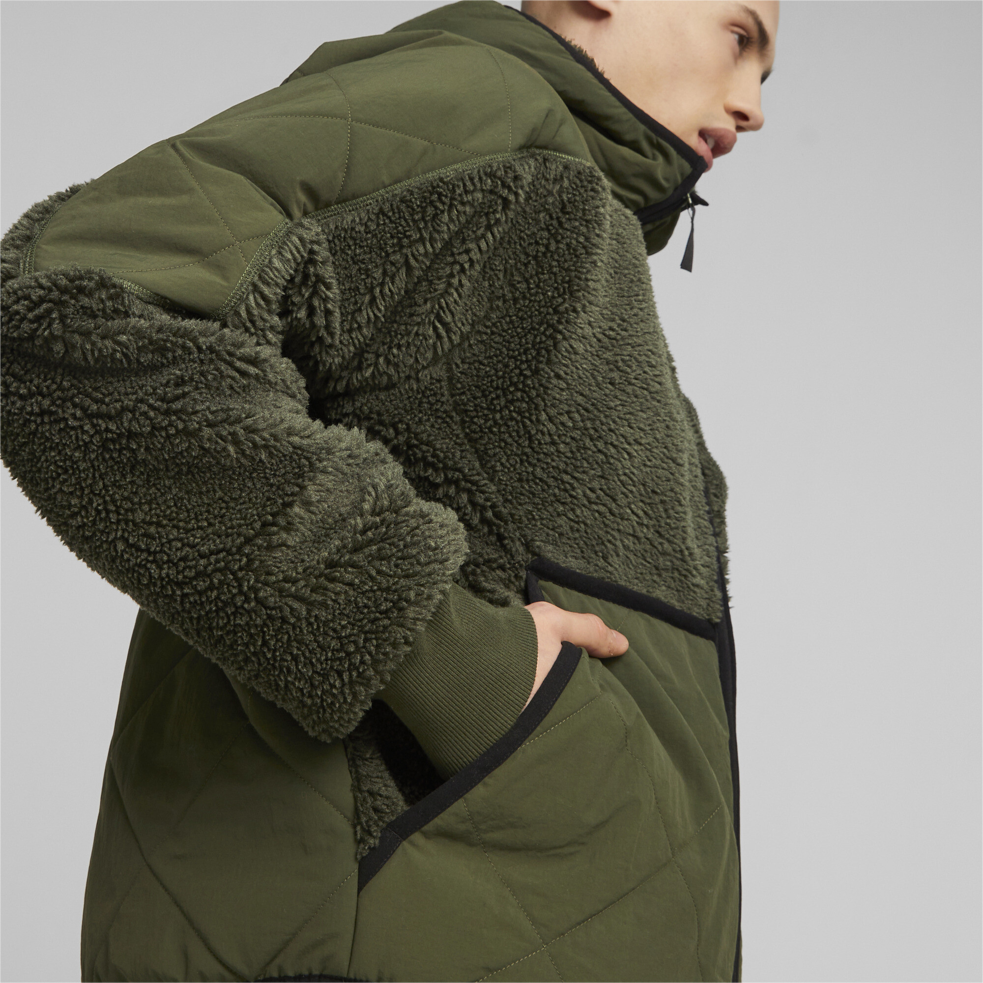Men's Puma Classics's Utility Jacket, Green, Size XS, Clothing