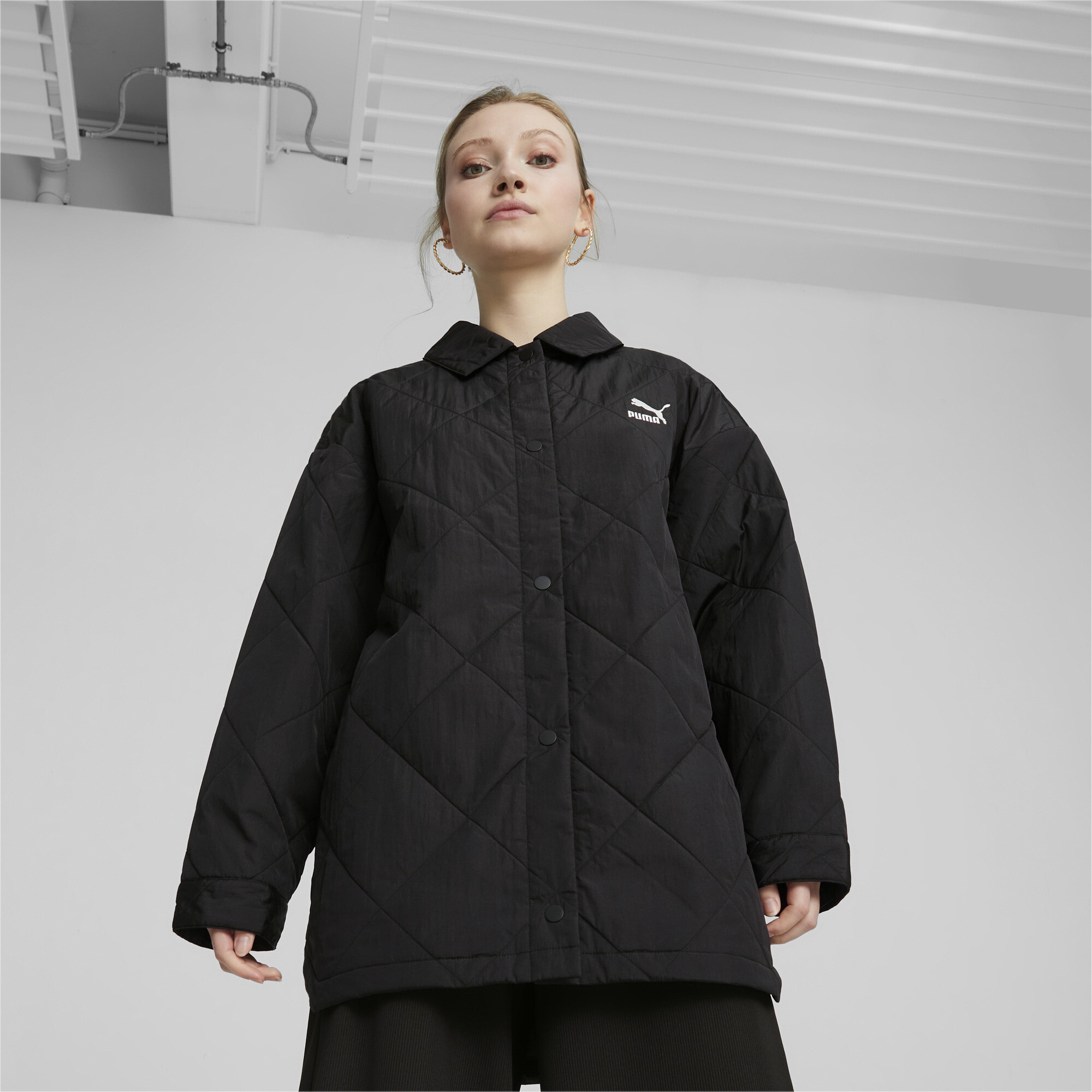 Women's Puma Classics's Chore Jacket, Black, Size M, Clothing