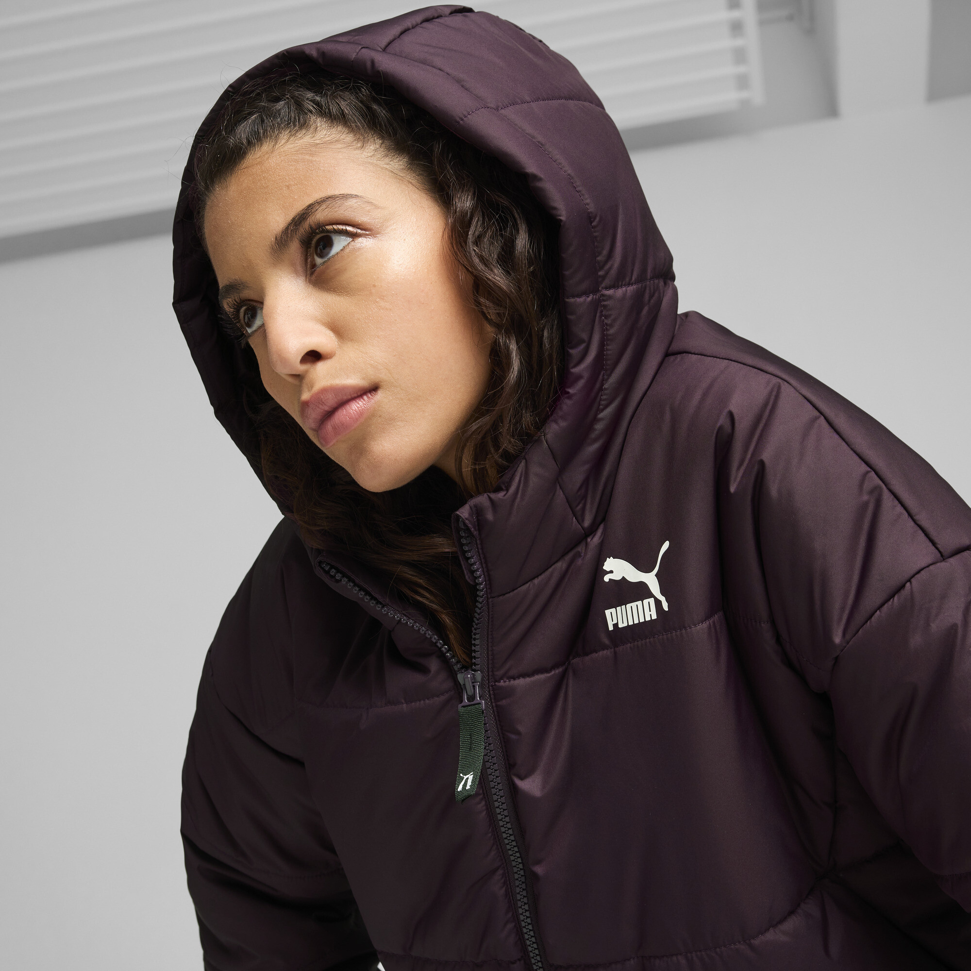 Women's Puma Classics's Padded Jacket, Purple, Size M, Clothing