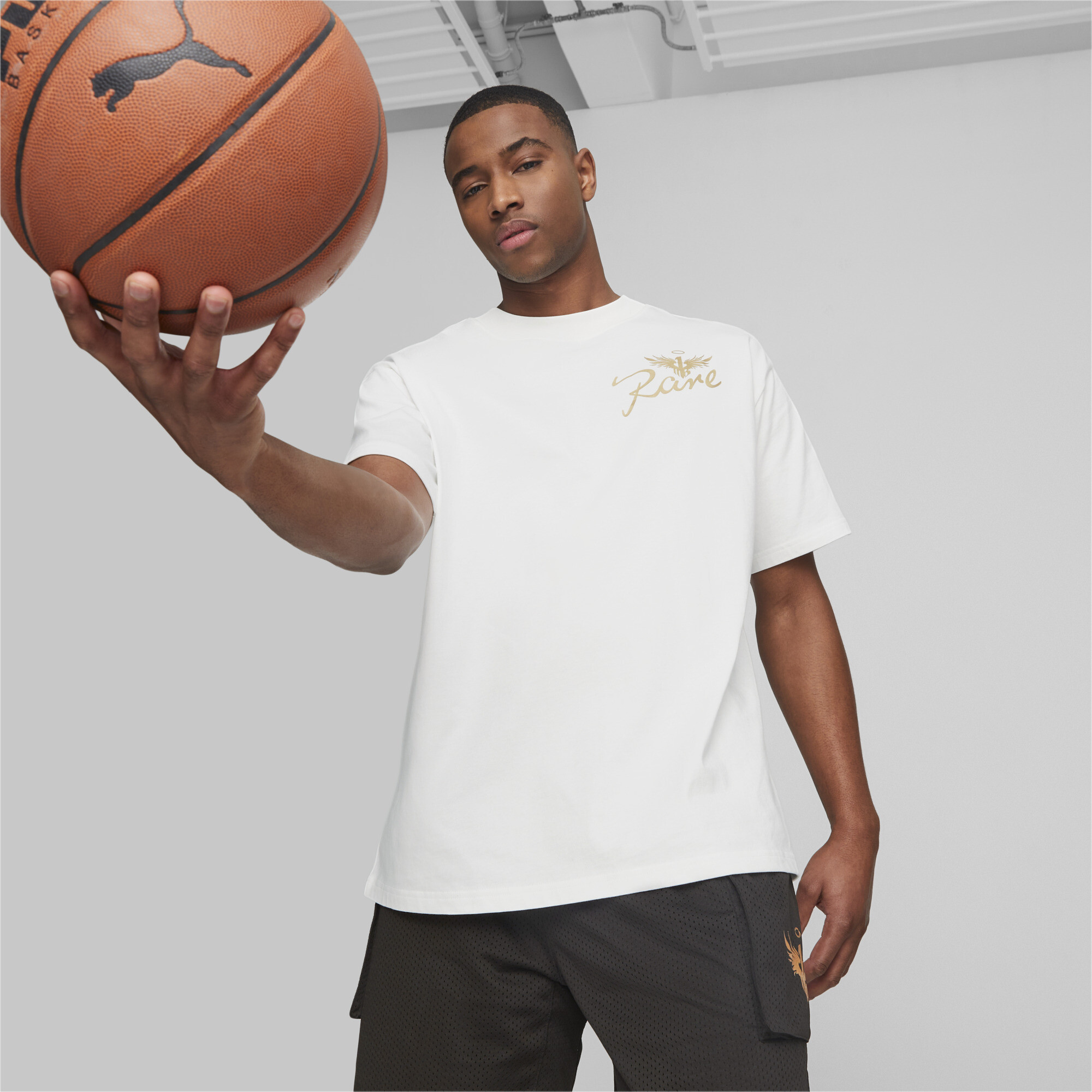Men's PUMA X Melo Boxy Basketball T-Shirt Men In 20 - White, Size Medium