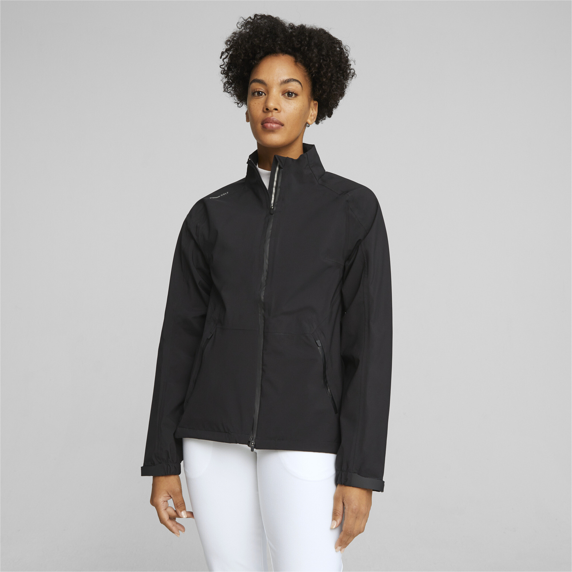 Women's Puma DRYLBL's Golf Rain Jacket, Black, Size S, Clothing