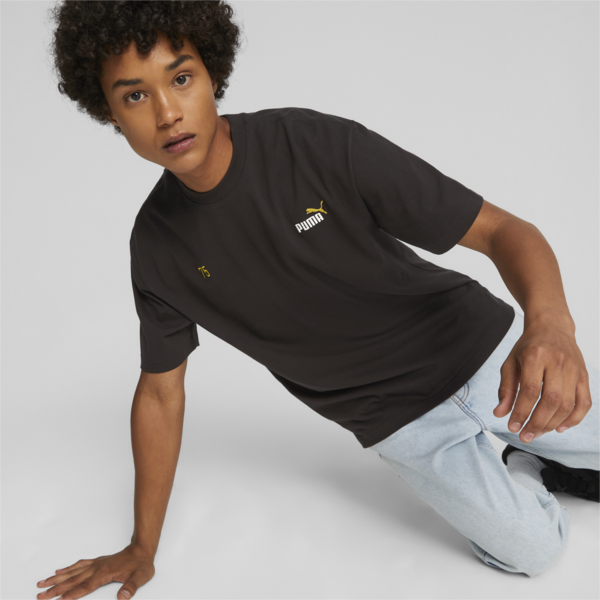 PUMA 75 Logo Celebration Men's Tee, PUMA Black, large-ZAF